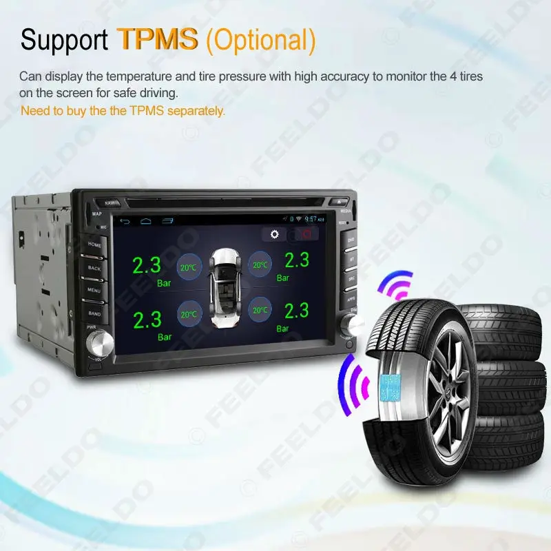 Best LEEWA 6.2"inch Universal 2DIN Android 4.4.4 Quad Core Car DVD Player With GPS Navi Radio For Nissan/Hyundai #CA2420 8