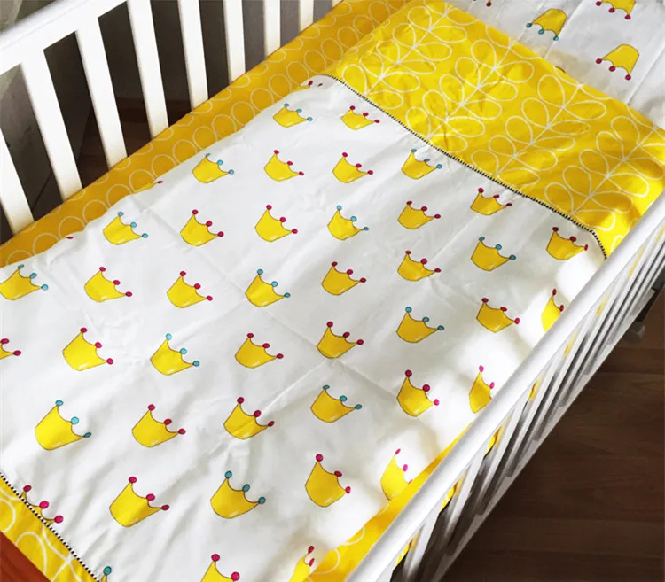 

3pcs/set Cute Kid Bedding Sets Bed Three-piece Suit Without Comforter Cartoon Crown Tree Fruit Animal Pattern In Stock Hot Sell