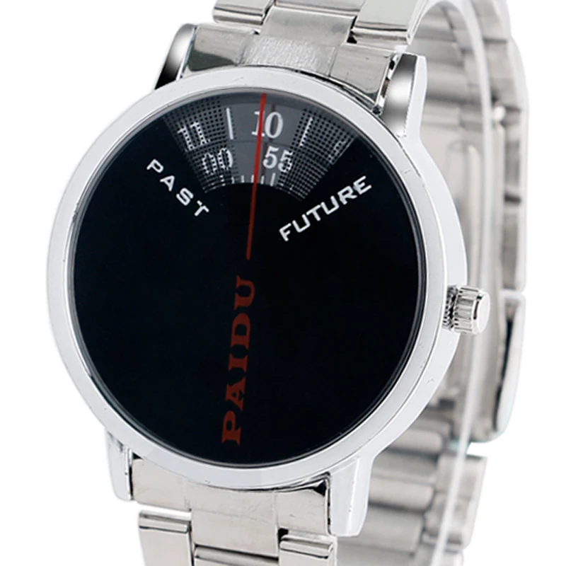 

Paidu Simple Design Black Quartz Stainless Steel Band Wrist Watch Mens Boy Digital Turntable Dial Digital Gift Wristwatches Saat