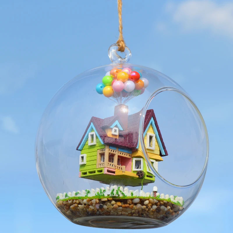 DIY Кукольный дом Миниатюрный Кукольный домик с мебели стеклянный шар дом для кукол модель Каса подарок на день рождения игрушки для детей B006# E
