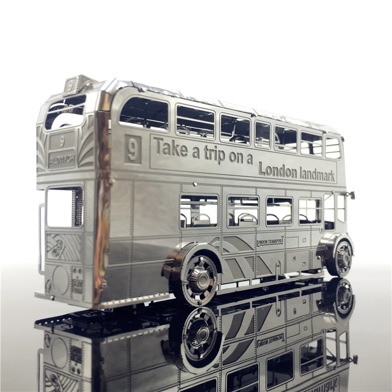 Skup MMZ MODEL Nanyuan 3D metalowe zestawy modeli autobus londyński samochód montaż modelu puzzle I22207 2 arkusze DIY 3D wycinarka laserowa wyrzynarka zabawkowa