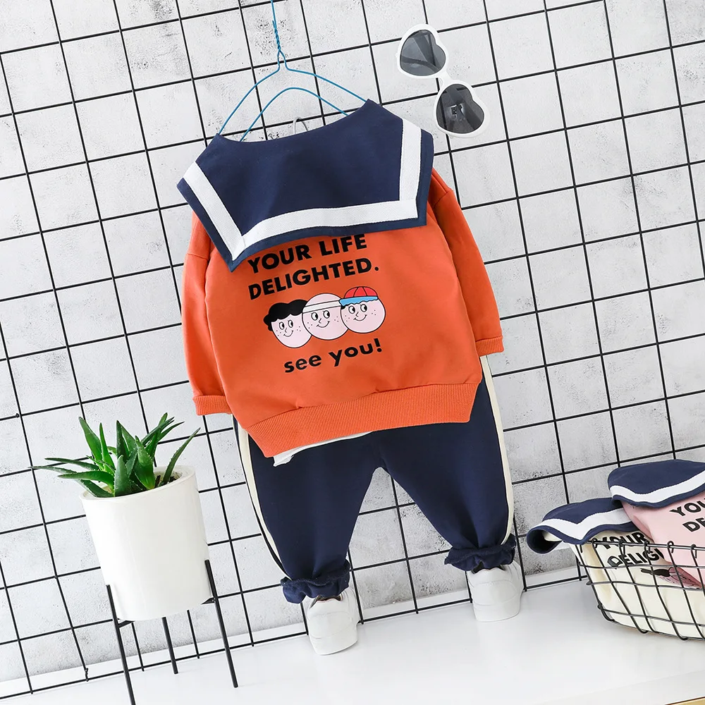 

New Year's costume for a boy, top and pants set Wedding Suits for Boy Kids boy Outfits England Style Crew Neck kids clothes