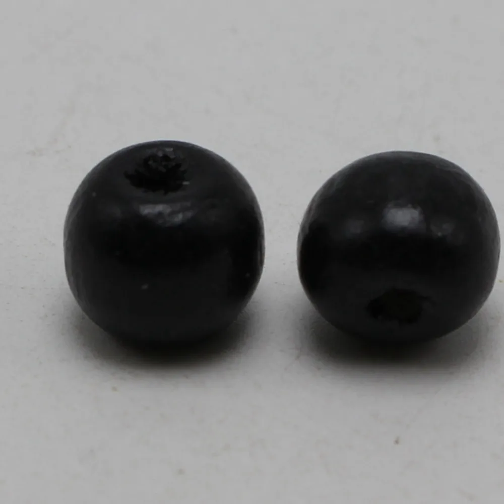 

200 Black 10mm Round Wood Beads~Wooden Beads