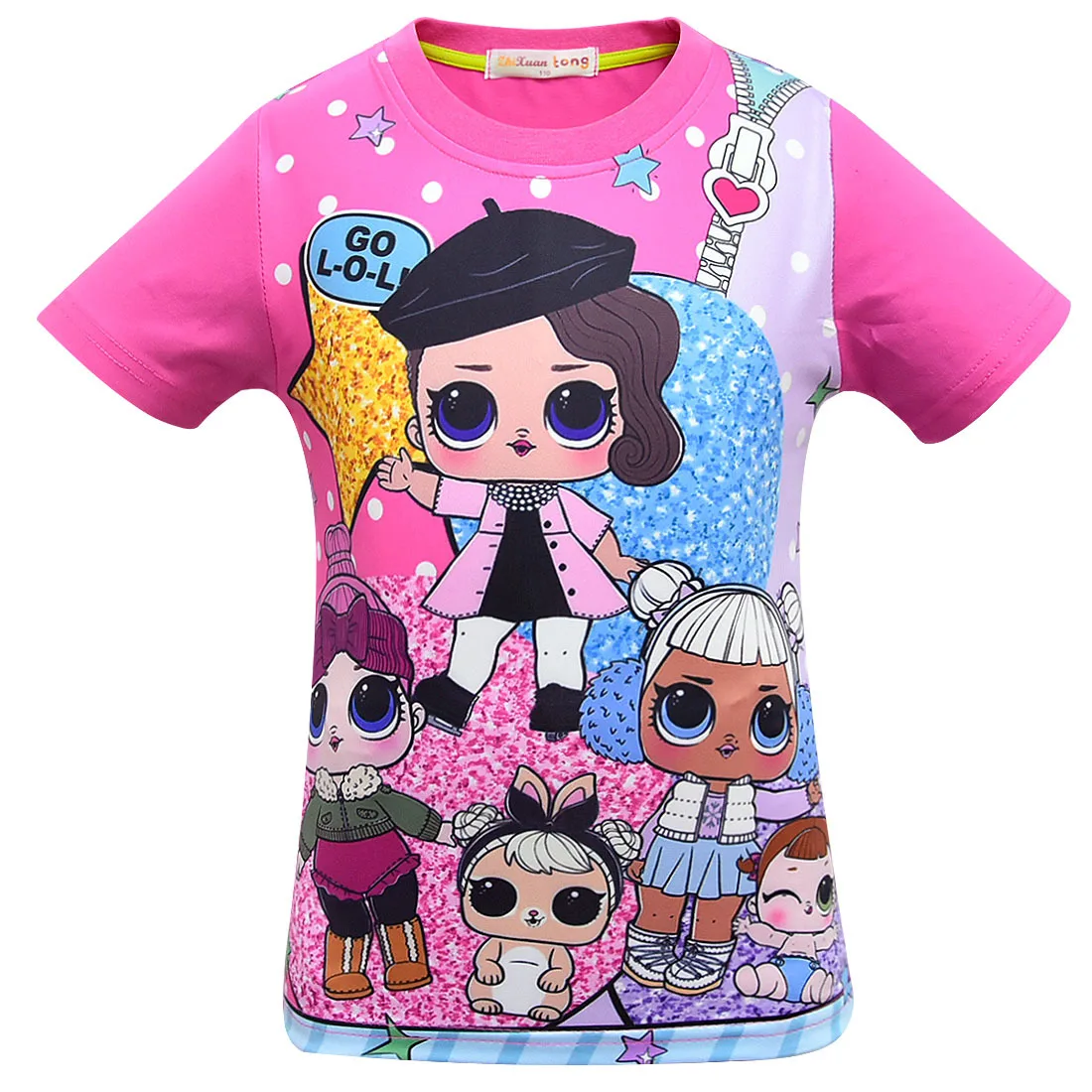 

2019 NEW arrival Cute lol T Doll T-shirts Summer Top O-neck Girls Clothes Kids tshirt Cartoon Teen Summer Clothing