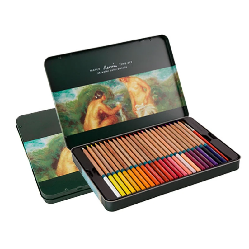 

MARCO 24/36/48/72 Colors Colored Pencil Water Soluble Sketch Drawing Pencils Watercolor Professional Colored Pen Painting