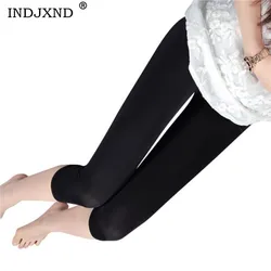 INDJXND Casual Women Leggings Summer Midi Leggins Girls Legging Stretched Bodybuilding Trousers Polyester Elastic Waist Pants INDJXND Casual Women Leggings Summer Midi Leggins Girls Legging Stretched Bodybuilding Trousers Polyester Elastic Waist Pants