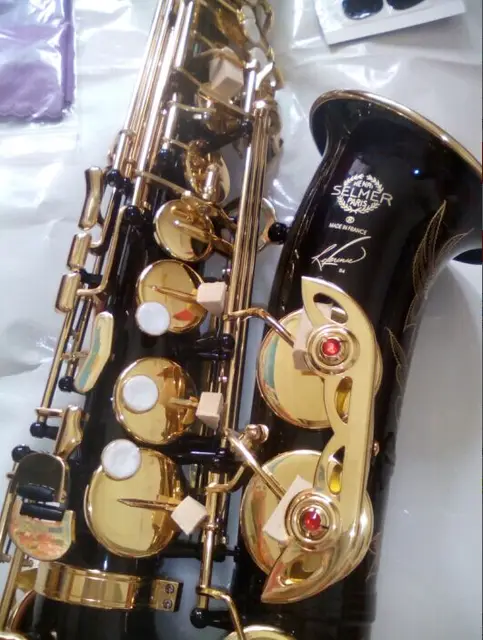 Cheap 2016 Free NEW EMS DHLFrench Selmer 54 Eb Alto Saxophone Professional Black yellow Gold key  Instrument Saxon Sax super II action