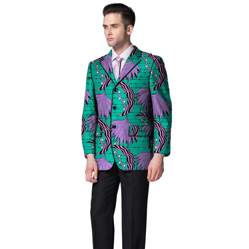 

Men blazer dashiki print suit jacket customized for African party/wedding Ankara coat slim fit formal man's Africa clothing