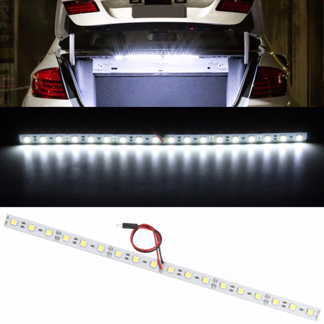 

Brand New 1x 12V 30cm White 18LED Car Strip Light Durable Area Interior Illumination For Car Trunk Cargo Mayitr