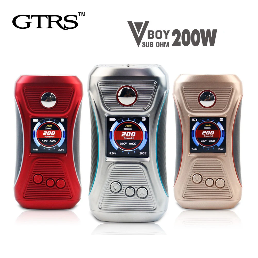 

Original 200W GTRS VBOY 200 TC Box MOD with 1.3-inch TFT IPS Full Color Display & SX500 Chipset Electronic Cigarette GTRS Mod