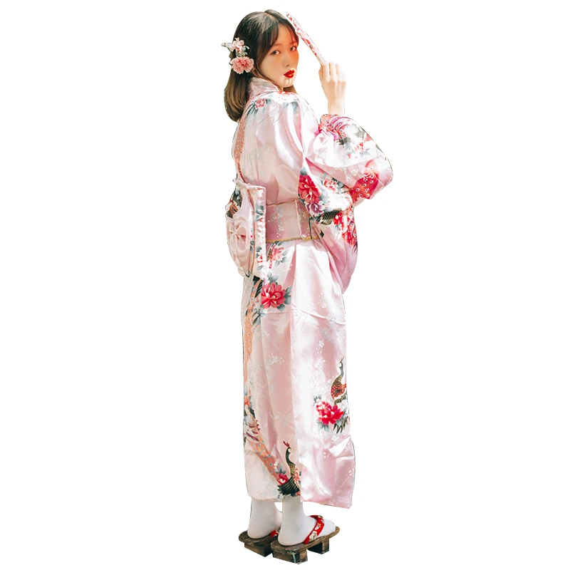 Свободные стильные женские японские кимоно шелковые пижамы юката купальный халат кимоно японское кимоно mujer юката японское кимоно платье