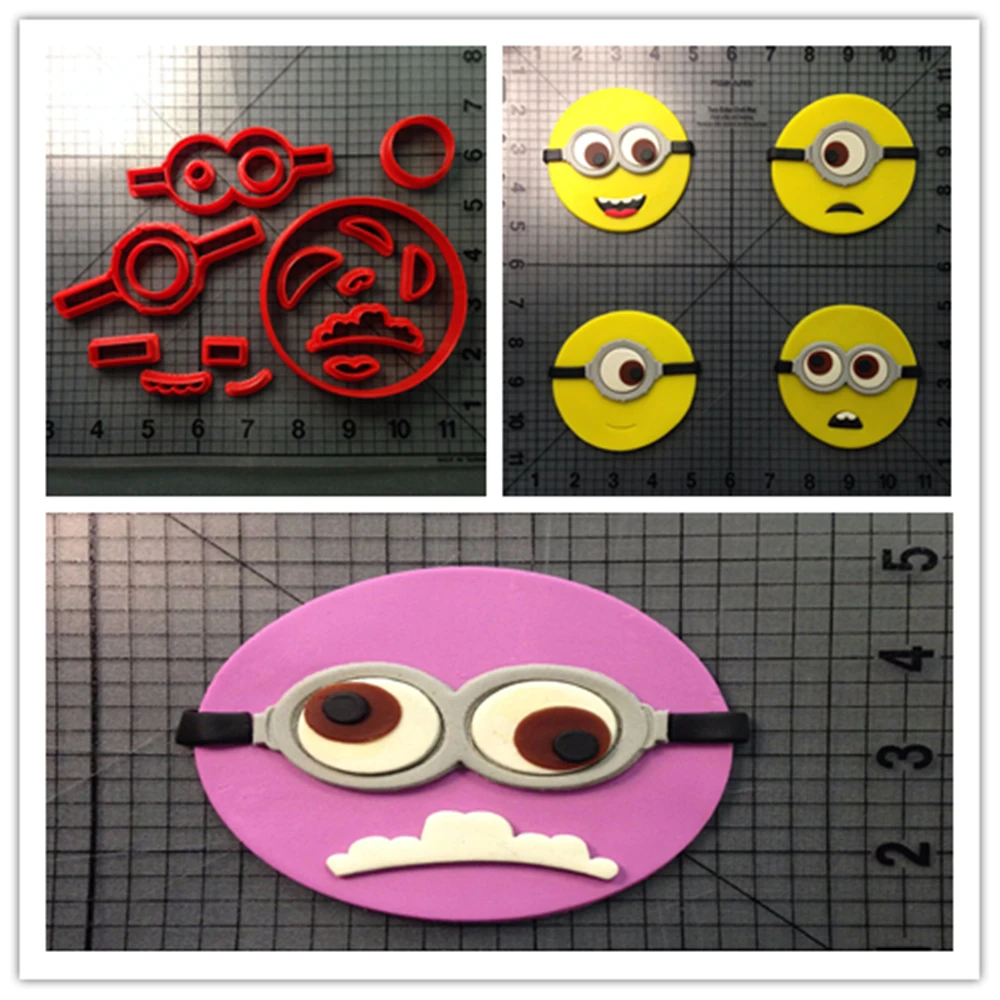 

Popular Film Cartoon Character Yellow Color Cookie Cutter Custom Made 3D Printed Cupcake Cookie Cutter Set For Cake Decorating