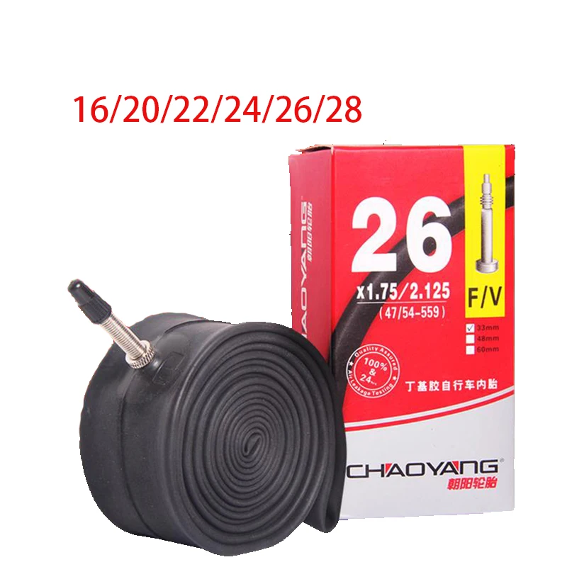 

2pcs Bicycle Inner Tube Tyres Road MTB Bike Interior Tire Butyl Rubber Bicycle Tube For Bike Tire 16/20/22/24/26/28 x1.5/1.75