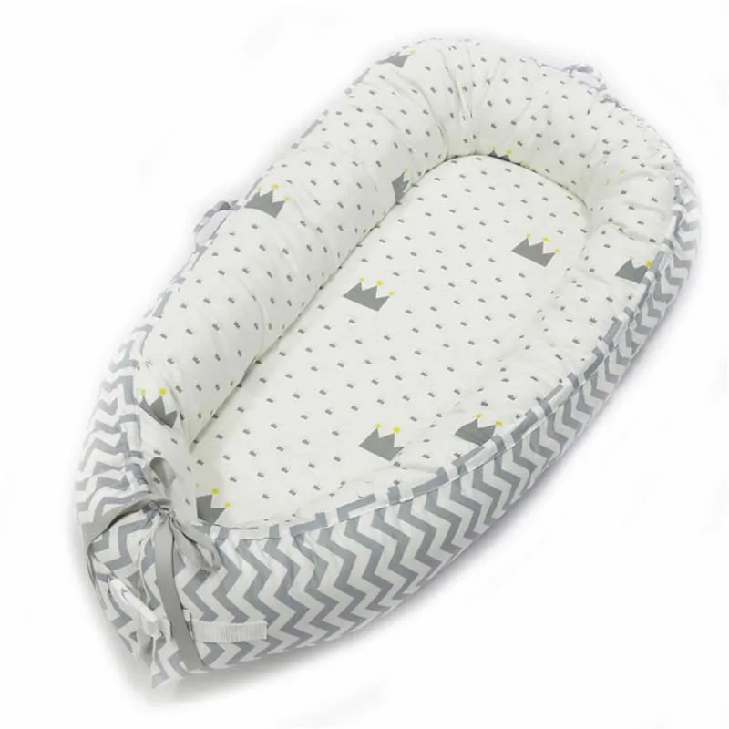 Съемное дорожное детское гнездо протектор круглый лежак кровать бампер новорожденный портативная кроватка Колыбель мягкая детская люлька - Цвет: 50x80CM