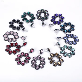 

KEJIALAI 2018 New Design Rhinestone Crystal Drop Dangle 12 Colors Jewelry Earrings For Women Wholesale Friendship Gift