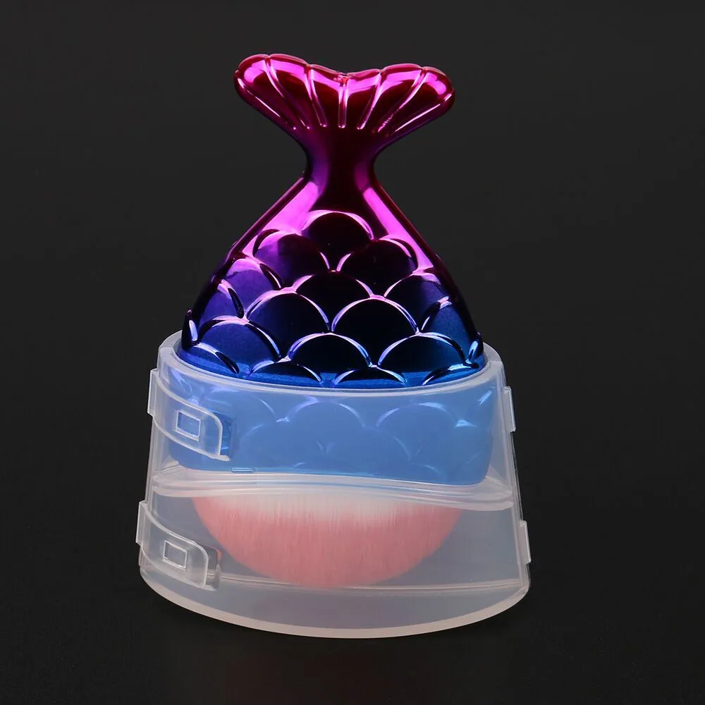 

Fishtail Foundation Brush Makeup Brush Large Protection Cover Fish Scale Fishtail Bottom Brush Protection Box Cover