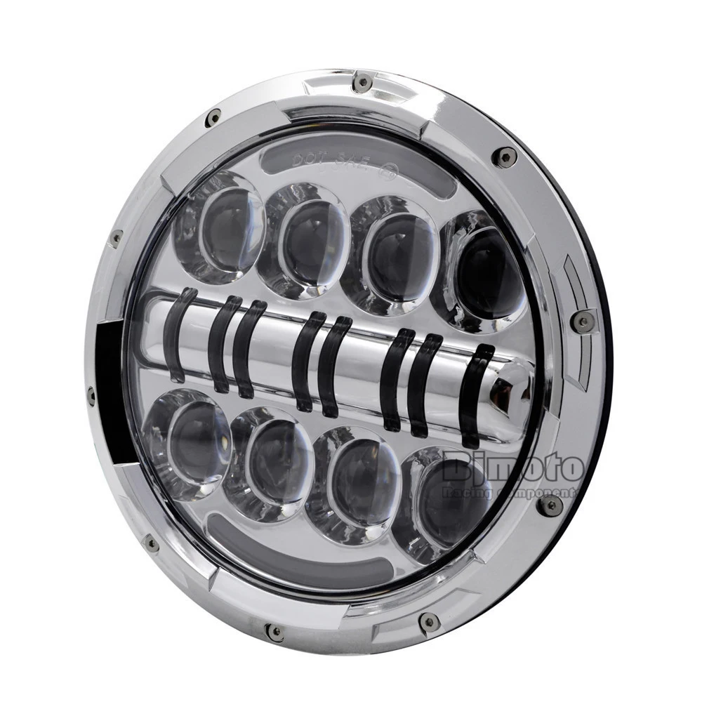 

BJGLOBAL 7 INCH High Low Beam Motorcycle Headlight 80W 12V Amber LED Turn Signal Lights For Harley Touring Trike Model 6000LM