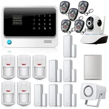 Chuangkesafe Teclado LCD Display WIFI GSM IOS Android APP Sistema de Alarma + HD Cámara IP Wireless Home Antirrobos Seguridad Relay