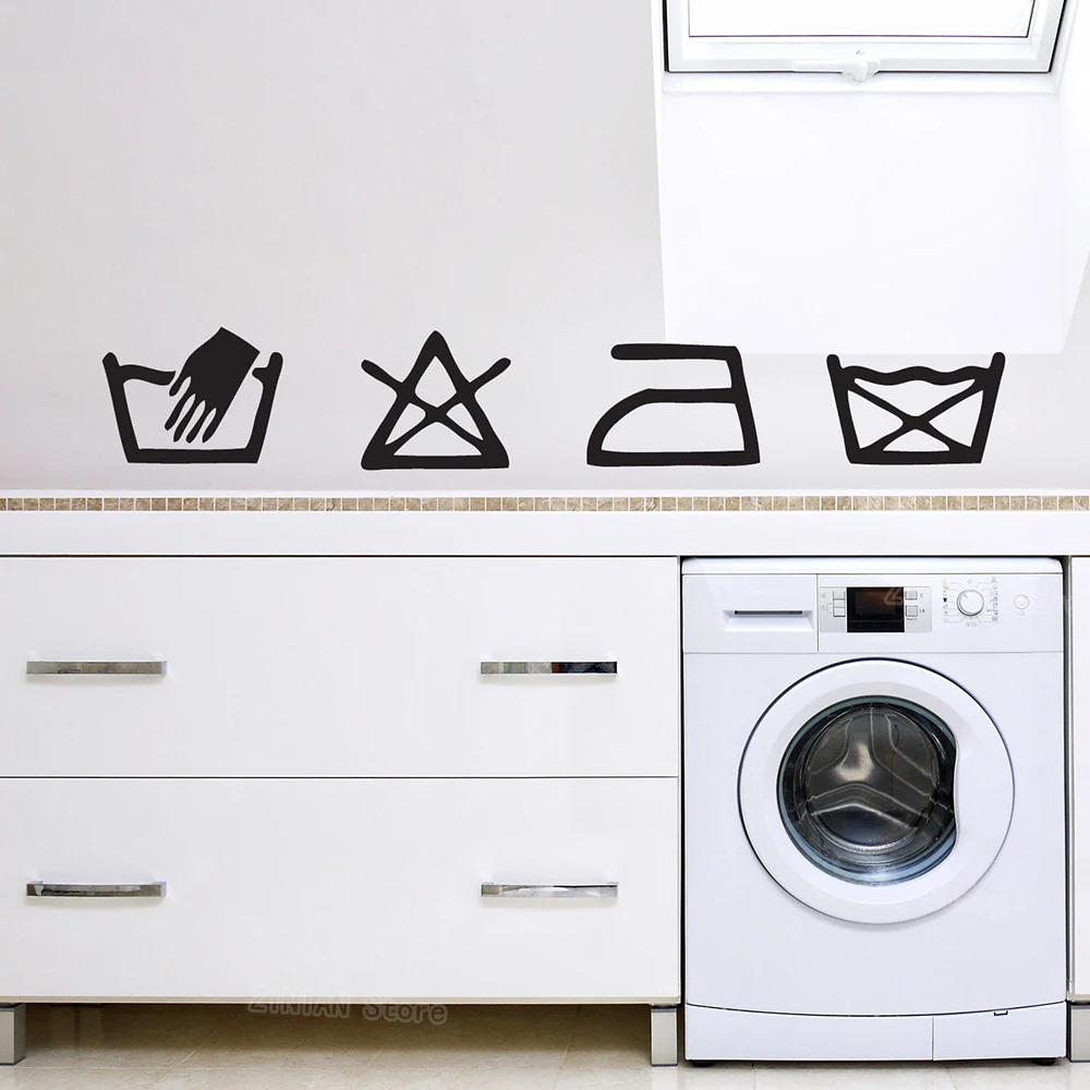 Laundry Washing Symbols Utility Kitchen Wall Art Vinyl Sticker Iron Decal Mural Waterproof Decals Household Decoration Z324 Laundry Washing Symbols Utility Kitchen Wall Art Vinyl Sticker Iron Decal Mural Waterproof Decals Household Decoration Z324
