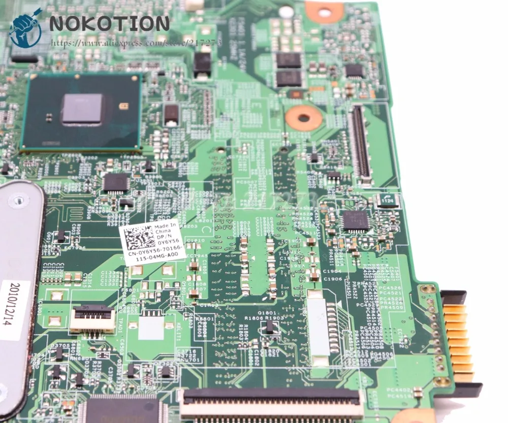 NOKOTION CN-0Y6Y56 0Y6Y56 Y5Y56 48.4HH01.011 основная плата для Dell Inspiron N5010 материнская плата для ноутбука HM57 DDR3 Бесплатный процессор