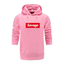 2018 New Pink Mens Hoodies Savage Hoodies Parody No Heart X Savage Mode Slaughter Gang ATL Cotton Long Sleeved Hoodies Suprem рубашка savage savage sa004ewvjt31