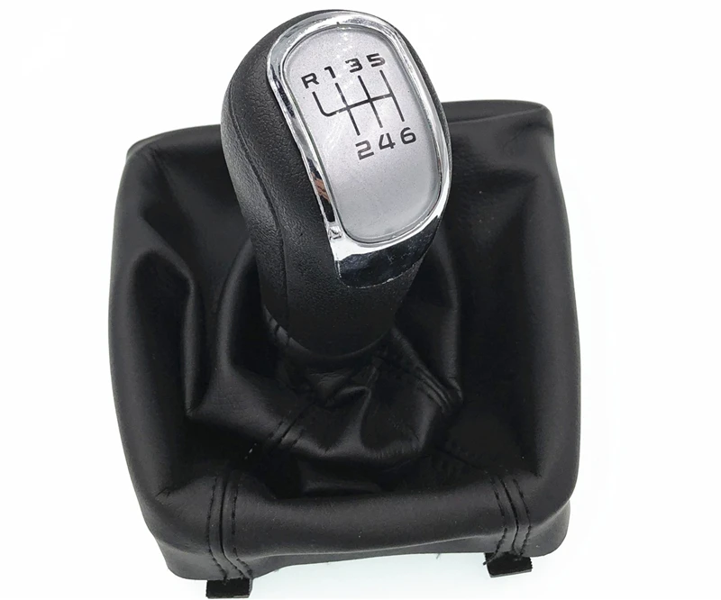 Высокое качество 6 скоростей ручки переключения передач автомобиля с Giator кожаный ботинок для Skoda Октавия II 09-12 YETI 09-12 ручка переключения передач