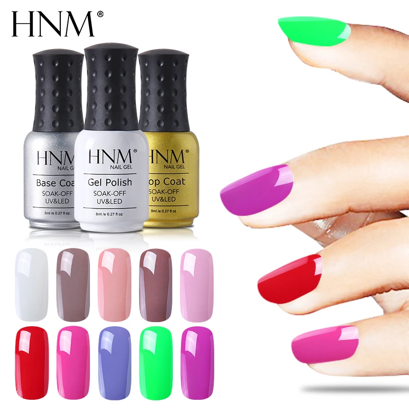 HNM 8 мл УФ гель лак для ногтей Soak Off полу постоянный Lucky Гибридный Лаки Однотонная