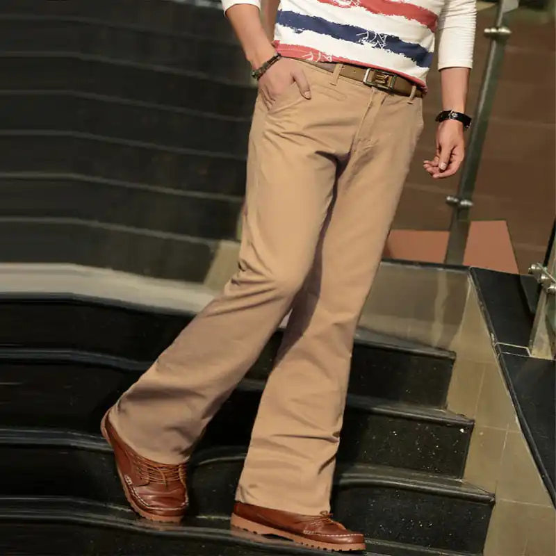 slim bootcut khakis mens