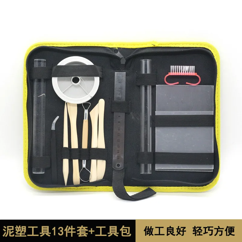 

Clay Tool Set Acrylic Mud Slate Bar tweezers Horn Steel Wire Brush Straight ruler Plastic Knife