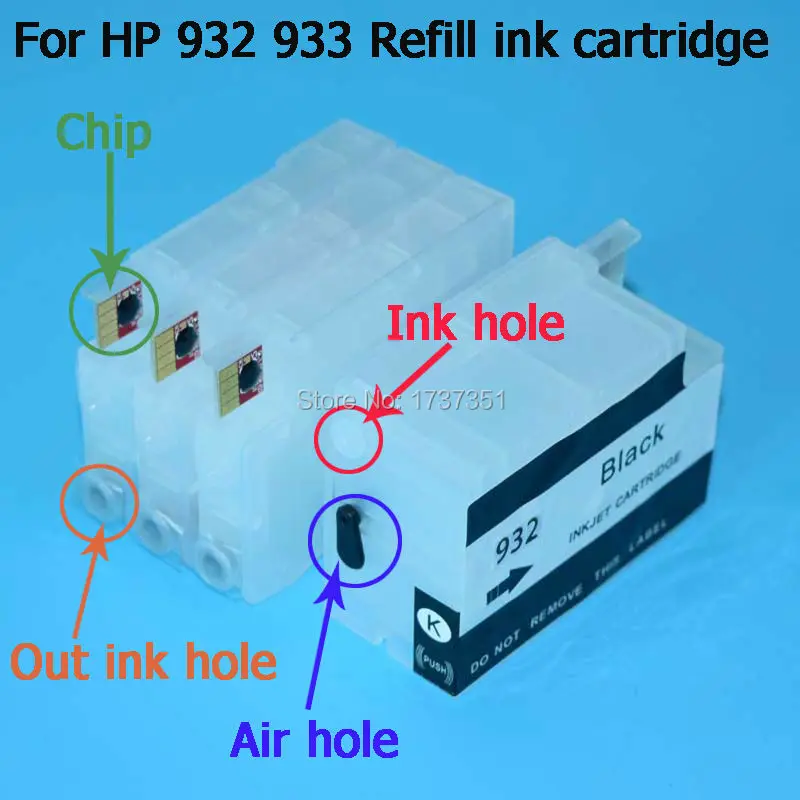 С чипом ARC hp 932 933 чернильный картридж для принтера hp Officejet 6100 6600 6700 7610 7110 7612