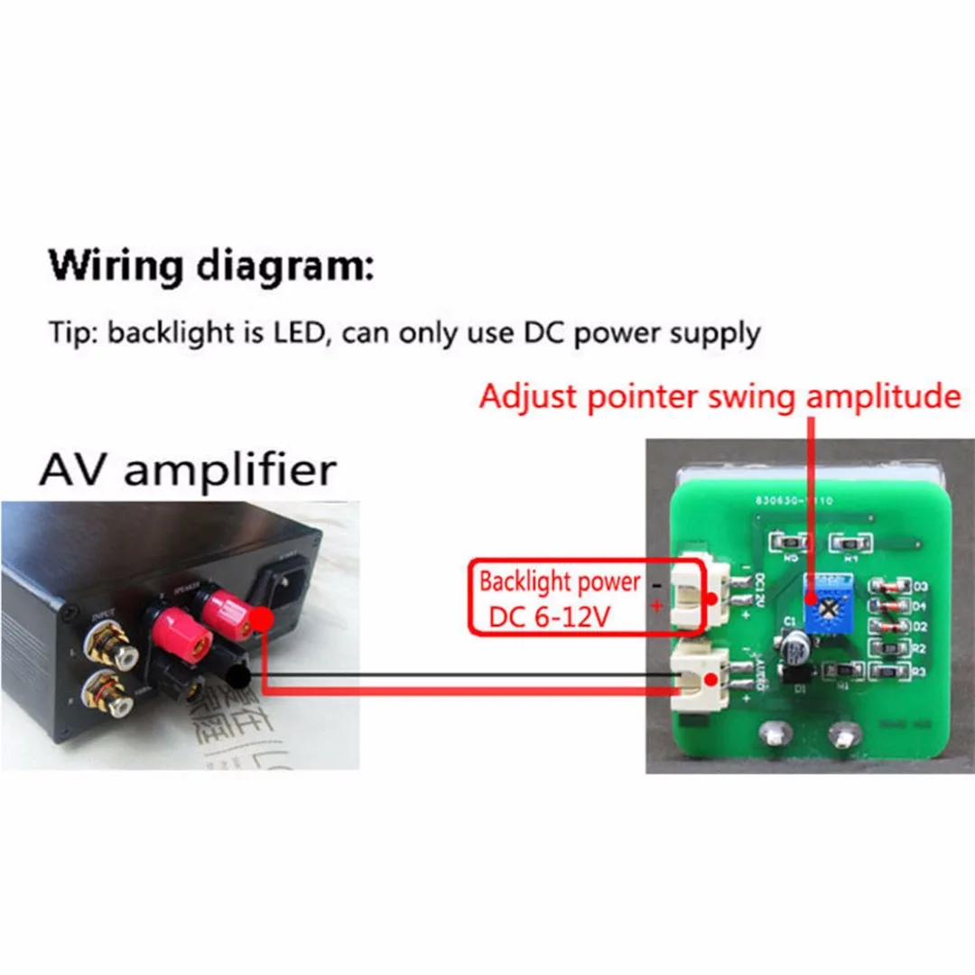 1pc 6-12V Analog Panel VU Meter Audio Level Meter Blue Backlight with SMT technology process No Need Driver for power amplifier