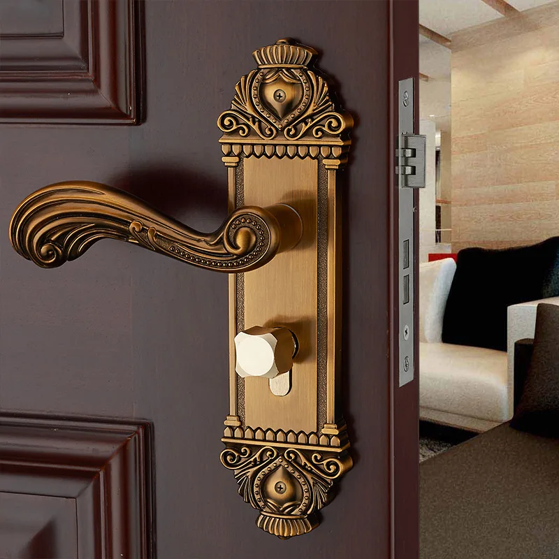 

Padlock Fechadura European Indoor Door Modern Metal Zinc Alloy Solid Wood Locks The Bedroom Of Hand Lock Hardware Wholesale