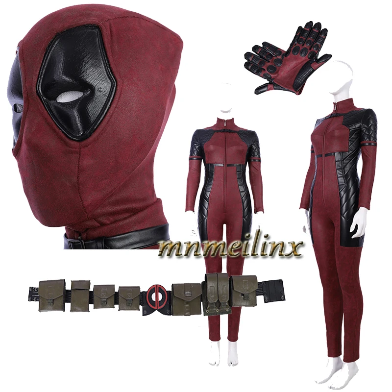 Горячая леди Дэдпул X-Man супергерой Дэдпул костюм колготки женщины zentai настроить маска перчатки Пояс Хэллоуин Рождество