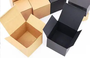 

20pcs 11 sizes Black Carton Kraft Paper square paper Box,small white cardboard paper packaging box,Craft Gift Soap Packaging box