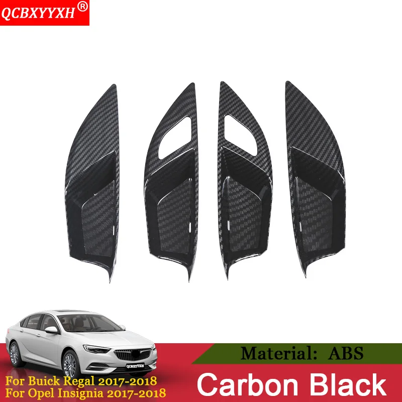 QCBXYYXH автомобильный Стайлинг 4 шт./лот внутренняя ручка двери рамка внутренняя накладка на дверь блестки Крышка для Buick Regal Opel Insignia - Название цвета: Carbon Black