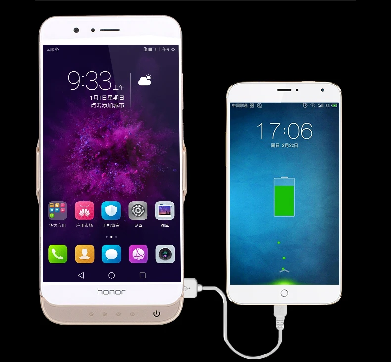 Внешний аккумулятор 8000 мАч зарядное устройство чехол для Huawei Honor V9 рамка зарядки