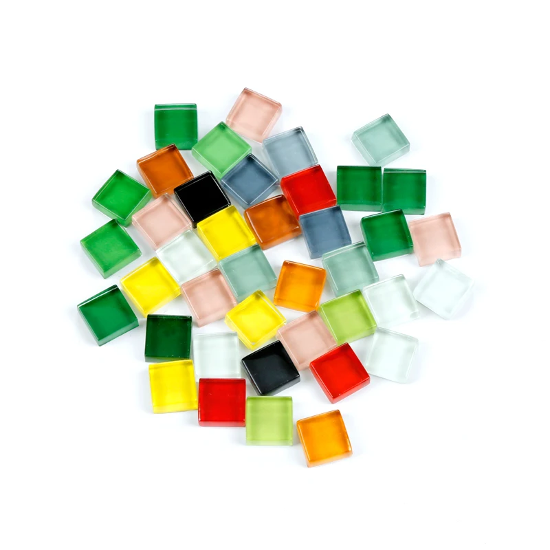 110 шт квадратная прозрачная стеклянная мозаичная плитка для рукоделия, мозаичная мозаика для детей и родителей, детская головоломка - Цвет: K-022