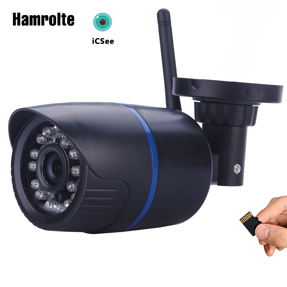 Wi Fi камера Hamrolte HD 1080P водонепроницаемая уличная iCSee беспроводная ip с удаленным