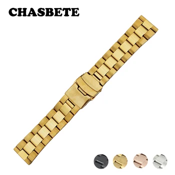 

18mm 20mm 22mm 24mm Stainless Steel Watch Band for Citizen Men Women Metal Strap Wrist Loop Belt Bracelet Black Silver + Pin