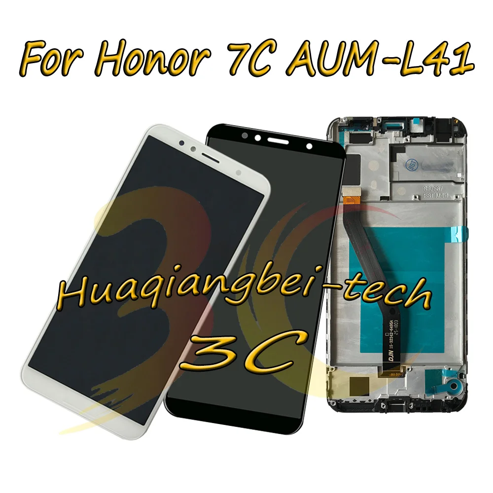 

5,7 ''Новый для Huawei Honor 7C AUM-L41 Полный ЖК-дисплей + сенсорный экран дигитайзер в сборе с рамкой Белый/черный/золотой 100% протестирован