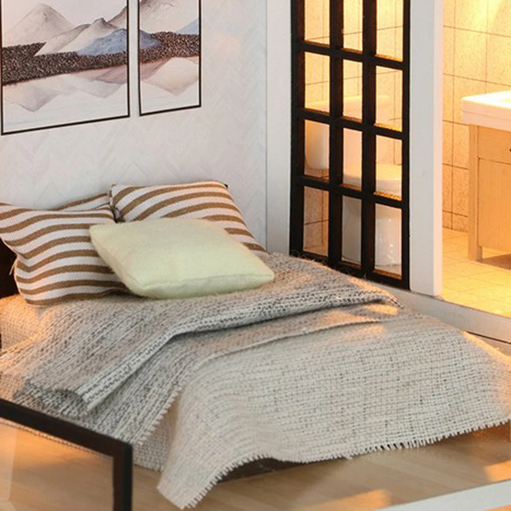 1/24 Dollhouse Miniatures Diorama DIY Accessories Kit Modern Style Duplex Apartment House Kids Children Birthday Gift