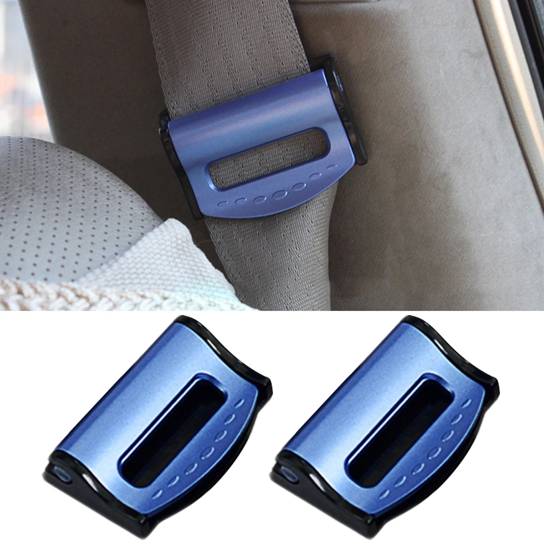 Dewtreetali 2pcs Car Safety Belt Clips Seat Belt Buckle Safety Stopper