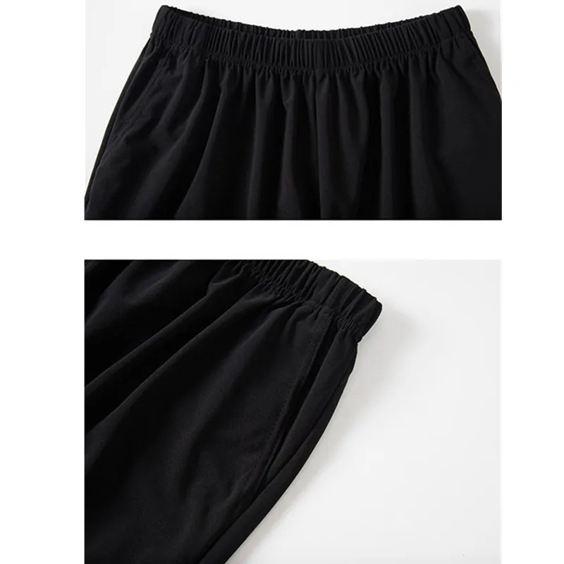 Женские укороченные брюки для женщин среднего возраста, лето, свободные, плюс размер, 5XL, эластичный пояс, женские брюки, расцветка черная и хаки светильник, серый