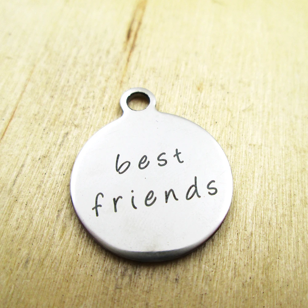 10 шт./лот-подвески best friends с лазерной гравировкой индивидуальные Подвески сделай