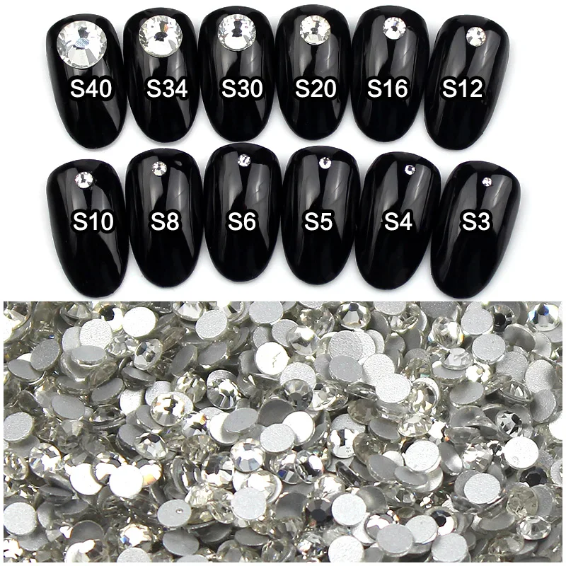 nail art 3D crystal glass rhinestone sticky diamond high-end nail mine black diamond nail diamond decoration