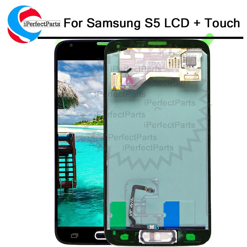 

AMOLED For SAMSUNG S5 LCD for Samsung galaxy S5 G900F G900H G900W8 LCD Screen Touch Digitizer Assembly with home button flex