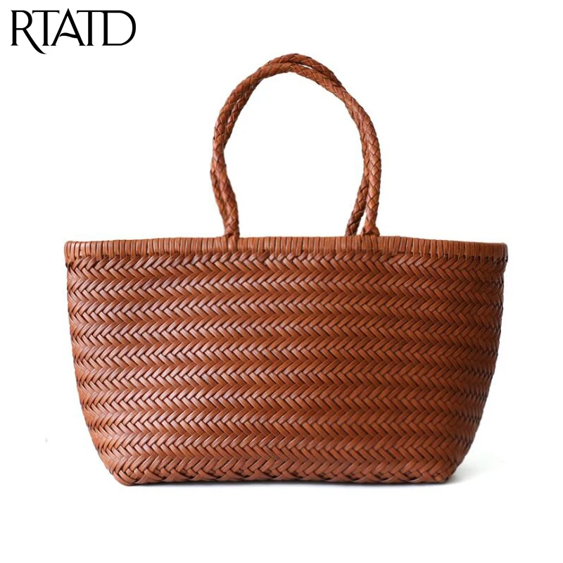 

2019 New Cow Leather Women Beach Handbags Vintage Ladies Travel Tote High Capacity Female Shopping Shoulder Bags