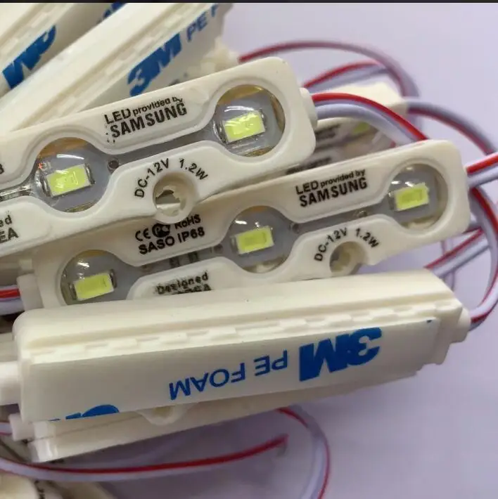 IP68 samsung SMD 5730 5630 Светодиодный модуль световая рекламная лампа 1,2 W 3 светодиода светящиеся Подвески Водонепроницаемый дневные ходовые огни 12 V Белый samsung чип