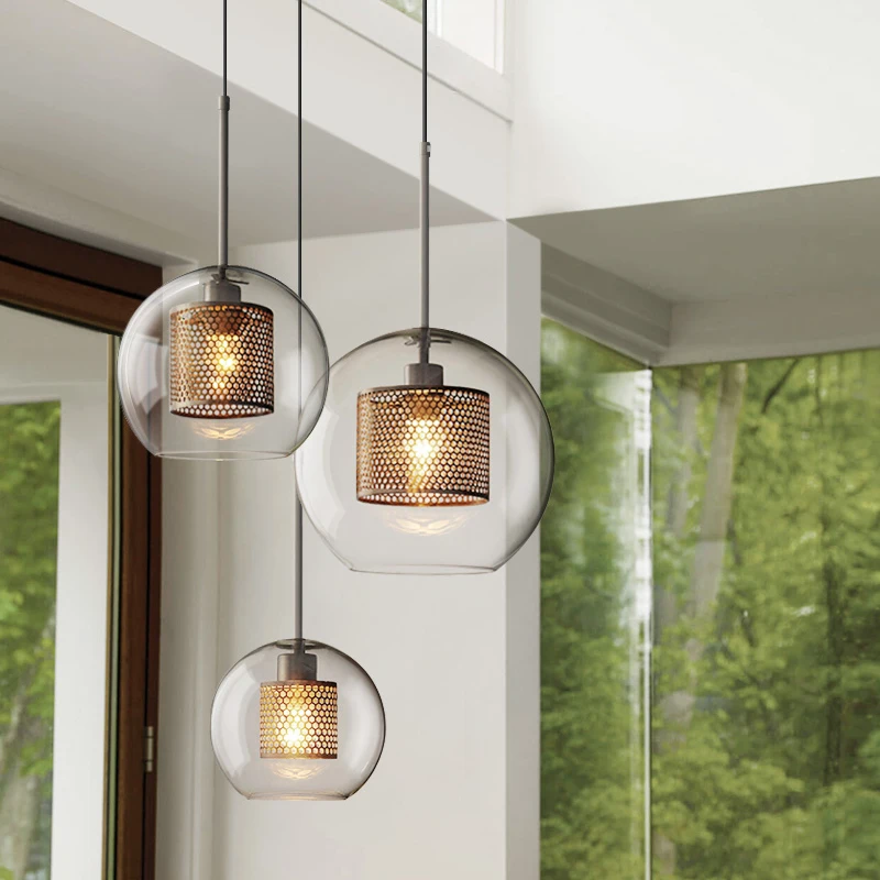 LukLoy светодиодный Современный скандинавские подвесные светильники стеклянный подвесной светильник для столовой кухни гостиной Лофт INS
