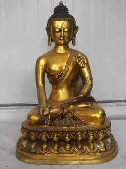 

26"Bronze Copper Gild Sit Sakyamuni Tathagata Amitabha Buddha Statue